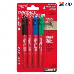Milwaukee 48223106 - Inkzall Coloured Fine Marker 4 Pack