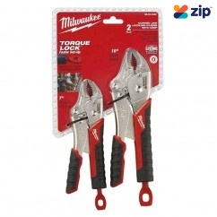 Milwaukee 48223402 - 2-Pack Torque Lock Curved Jaw Locking Pliers Set