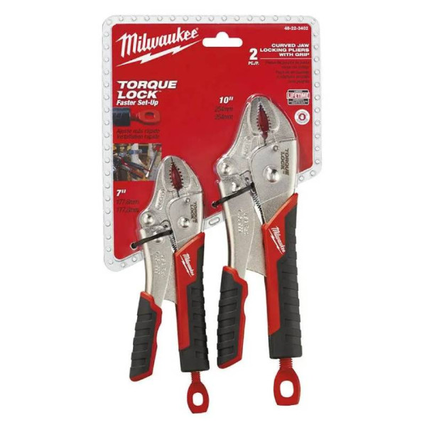 Milwaukee 48223402 - 2-Pack Torque Lock Curved Jaw Locking Pliers Set Plier Milwaukee 48223402 - 2-Pack Torque Lock Curved Jaw Locking Pliers Set Plier