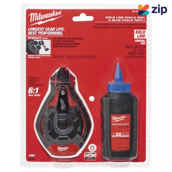 Milwaukee 48223982 - 30m Bold Line Chalk Reel Kit With Blue Chalk