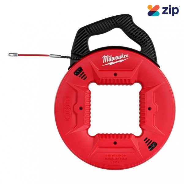 Milwaukee 48224195 - 100FT (30m) Polyester Fish Tape Metal Leader Tape Measurers