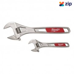 Milwaukee 48227400 - 2 Piece 152mm (6") & 254mm (10") Adjustable Wrench Set Wrench Sets