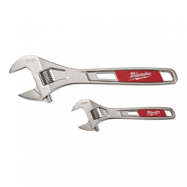 Milwaukee 48227400 - 2 Piece 152mm (6") & 254mm (10") Adjustable Wrench Set Wrench Sets
