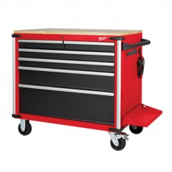 Milwaukee 48228537 - 40" 6 Drawer Mobile Work Bench Tool Trolley with Wood Top