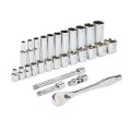 Milwaukee 48229408 - 28 Piece 3/8" Ratchet & Socket Set - SAE (Imperial) 