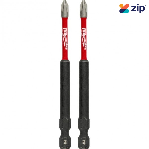 Milwaukee 48324660 - 2 pack Phillips #1 x 89mm (3-1/2") SHOCKWAVE Power Bit Milwaukee Accessories