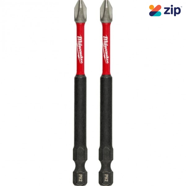Milwaukee 48324662 - 2 pack Phillips #2 x 89mm (3-1/2") SHOCKWAVE Power Bit Milwaukee Accessories