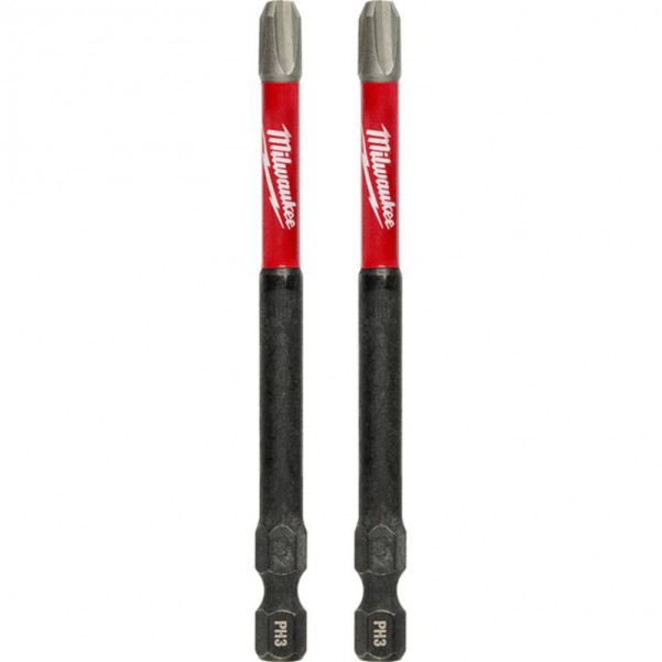 Milwaukee 48324664 - 2 pack Phillips #3 x 89mm (3-1/2") SHOCKWAVE Power Bit