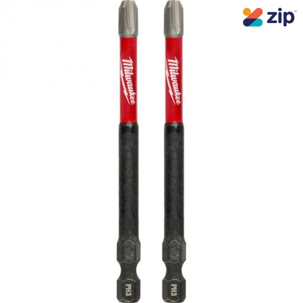 Milwaukee 48324670 - 2 pack Square Recess #1 x 89mm (3-1/2") SHOCKWAVE Power Bit