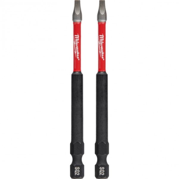 Milwaukee 48324672 - Square Recess #2 x 89mm (3-1/2") SHOCKWAVE Power Bit  Milwaukee Accessories
