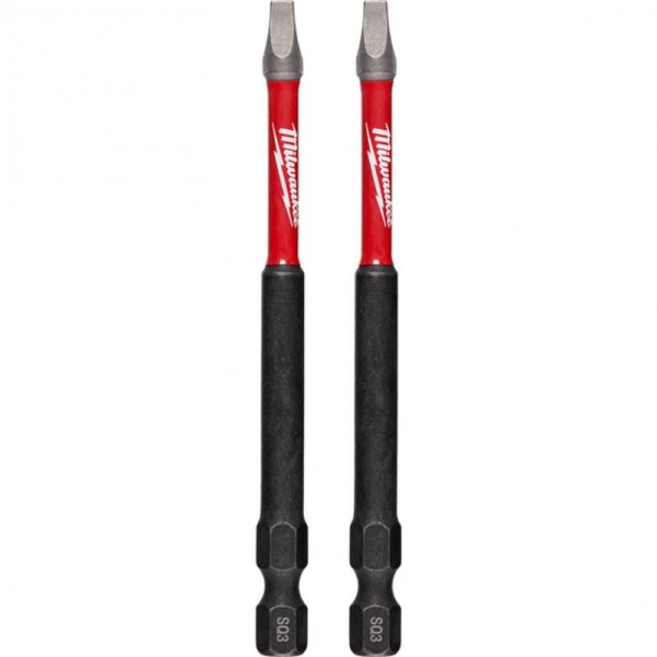 Milwaukee 48324673 - Square Recess #3 x 89mm (3-1/2") SHOCKWAVE Power Bit Milwaukee Accessories