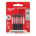 Milwaukee 48324606 - 5 Pack #2 50mm (2") SHOCKWAVE™ Square Recess Power Bit 