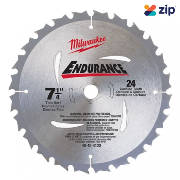 Milwaukee 48404120 - 185mm (7-1/4”) 24 Carbide Teeth Circular Saw Blade