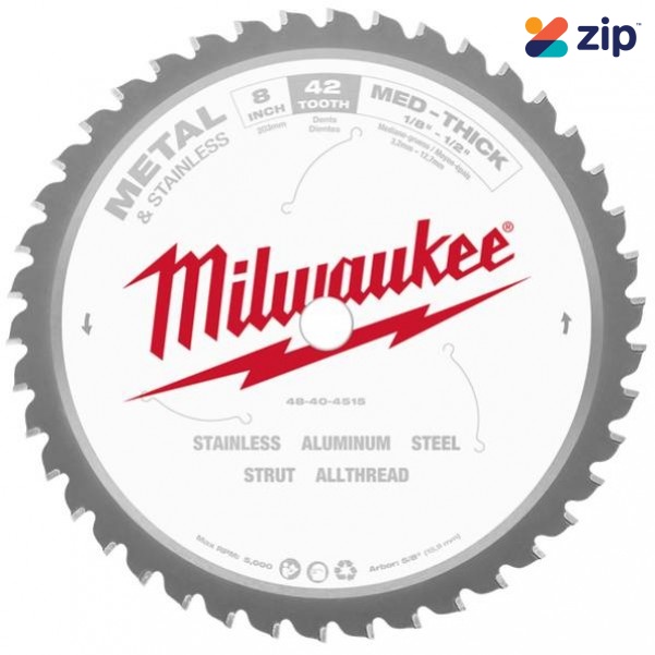 Milwaukee 48404515 - 203MM (8") 42T General Purpose Metal Saw Blade Circular Saw Blades