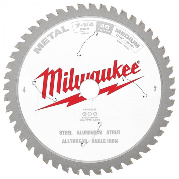 Milwaukee 48408237 - 184mm (7-1/4") 48T Medium Metal Circular Saw Blade Milwaukee Accessories