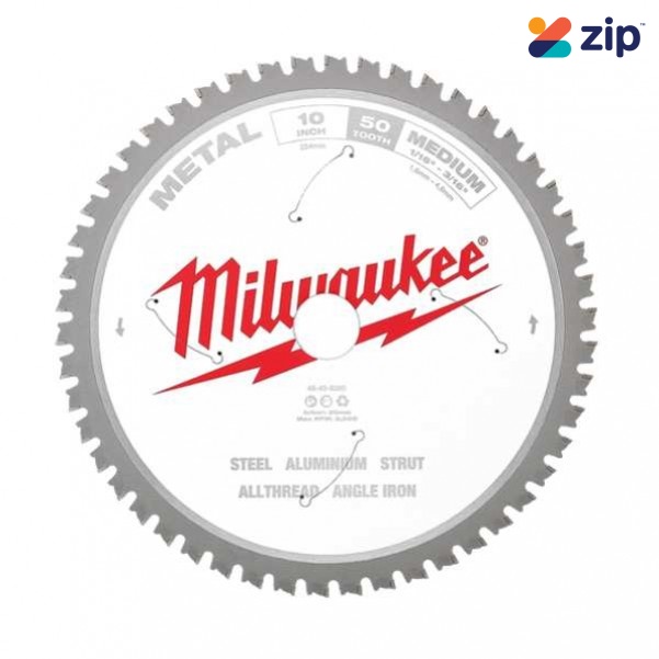 Milwaukee 48408260 - 254mm (10") 50T Medium Metal Circular Saw Blade