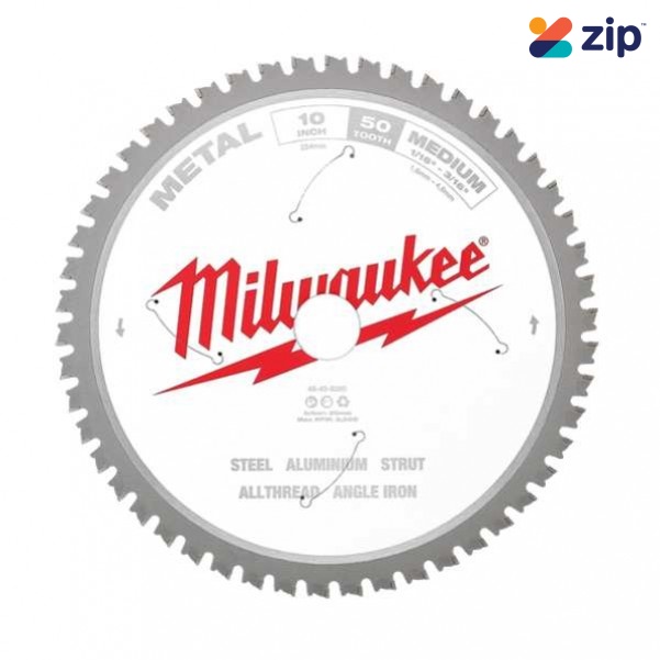 Milwaukee 48408260 - 254mm (10") 50T Medium Metal Circular Saw Blade Milwaukee Accessories