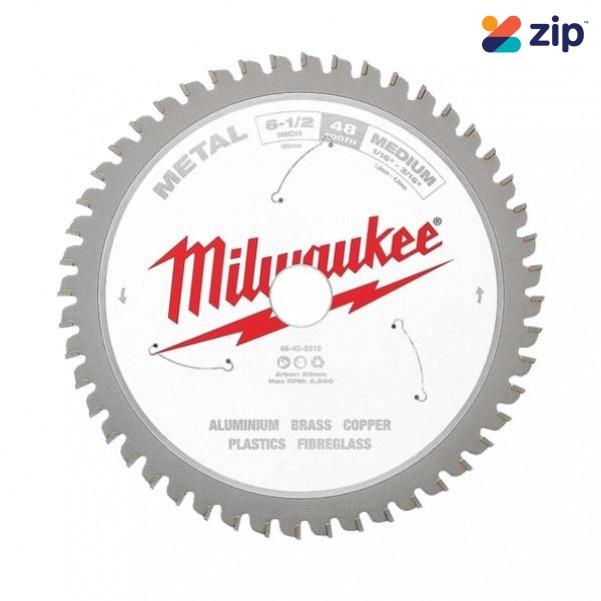 Milwaukee 48408315 - 165mm (6-1/2")  48T Medium Metal Circ Saw Blade