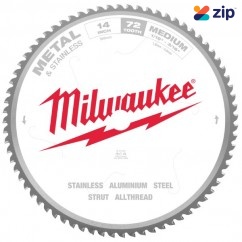 Milwaukee 48408505 - 355mm (14") 72T Metal & Stainless Steel Wet & Dry Circular Saw Blade