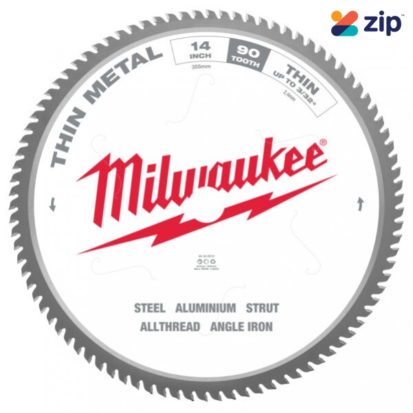 Milwaukee 48408510 - 355mm (14") 90T Thin Metal Ferrous Wet & Dry Circular Saw Blade