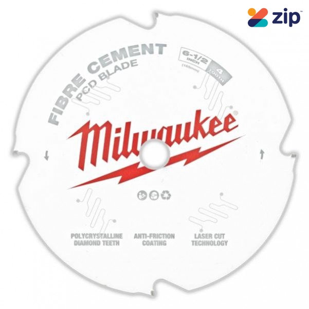 Milwaukee 48408675 - 165mm (6-1/2") 4T Fibre Cement Circular Saw Blade PCD Milwaukee Accessories