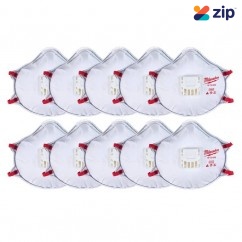 Milwaukee 48734004 - 10-Pack N95 Valved Disposable Respirator with Gasket