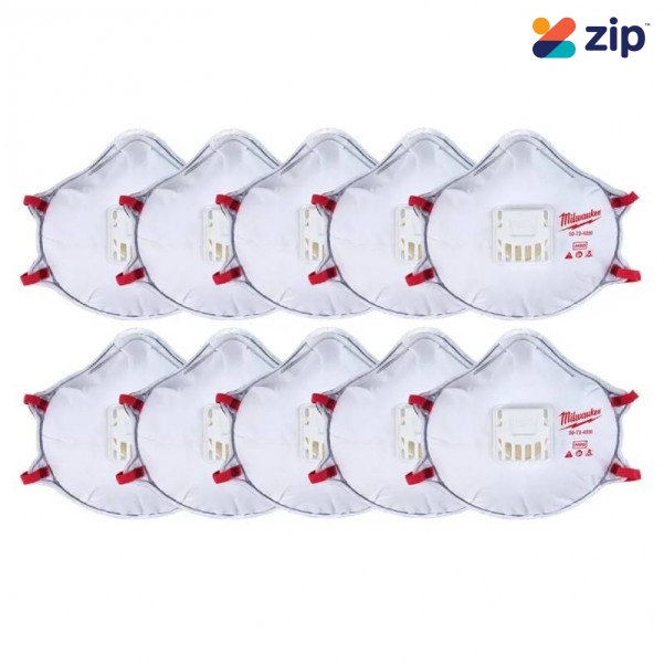 Milwaukee 48734004 - 10-Pack N95 Valved Disposable Respirator with Gasket Breathing Apparatus
