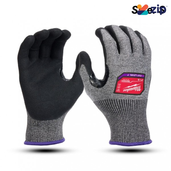 Milwaukee 48737010 - CUT F (7) High Dexterity Nitrile Dipped Gloves (Small) Gloves