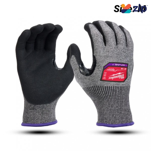 Milwaukee 48737011 - CUT F (7) High Dexterity Nitrile Dipped Gloves (Medium) Gloves