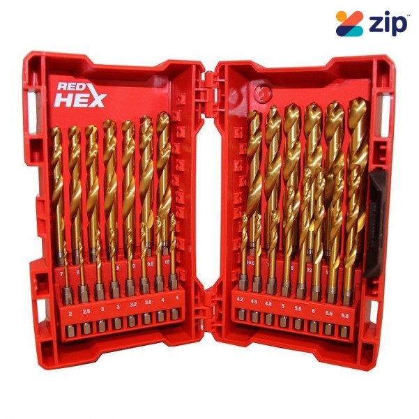 Milwaukee 48894761 - 29 Pce SHOCKWAVE Red Hex Titanium Drill Bit Set