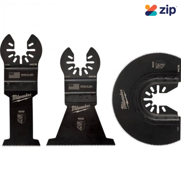 Milwaukee 49109004 - 3pce Open-Lok Wood Cutting Multi Tool Blade Variety Pack Milwaukee Accessories