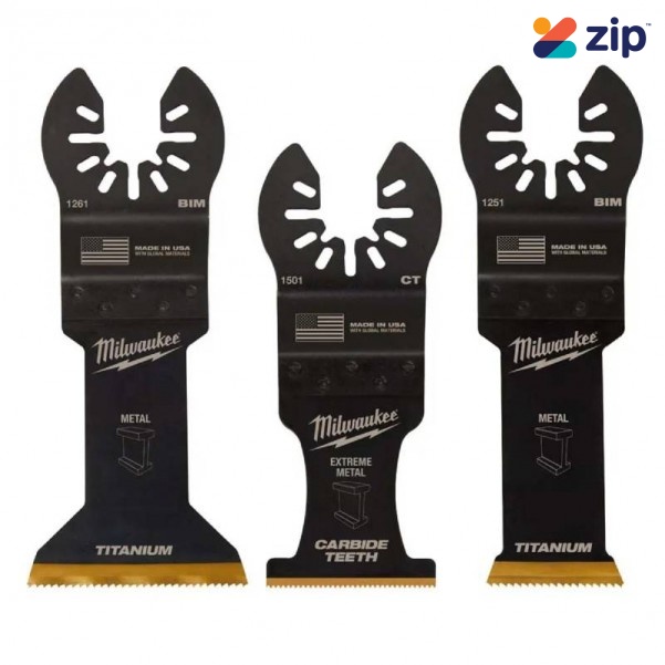 Milwaukee 49109006 - 3pce Open-Lok Metal Cutting Multi Tool Blade Variety Pack Milwaukee Accessories
