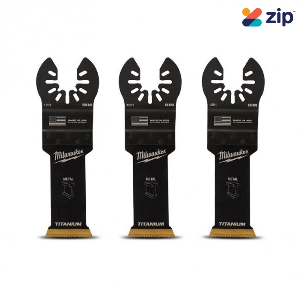 Milwaukee 49251253 - 3-Pack 28mm (1-1/8") OPEN-LOK Titanium Enhanced Bi-Metal Metal Blade Milwaukee Accessories