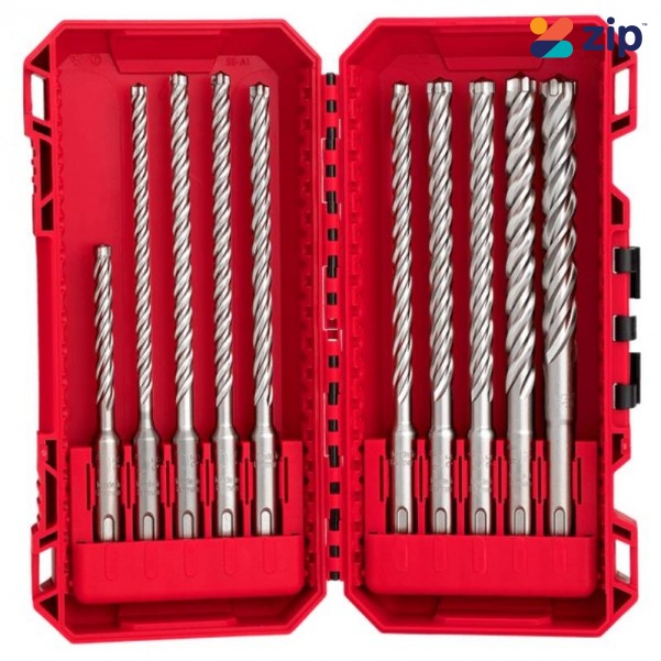 Milwaukee 49323557 - 10pce SDS-Plus MX4 4-Cut Drill Bit Set HSS Drill Bits