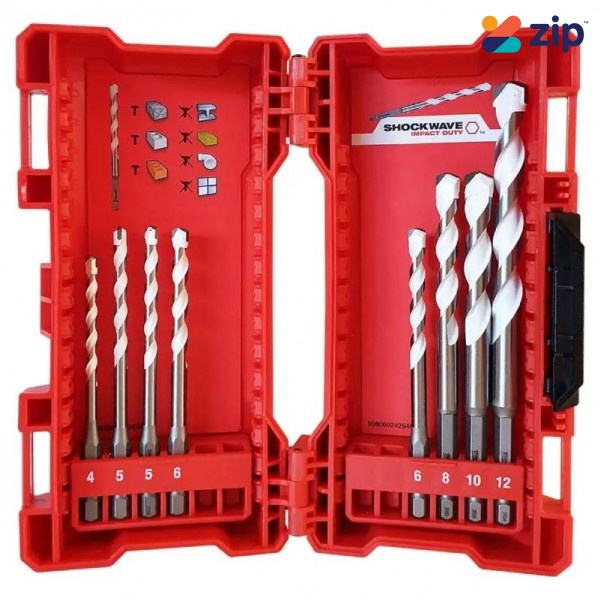 Milwaukee 4932471112 - 8 Piece SHOCKWAVE Multi Material Drill Bit Set 