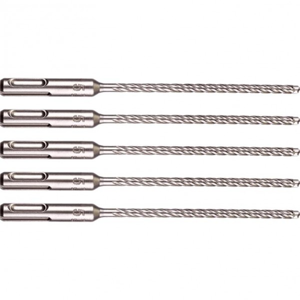 Milwaukee 4932479669 - 5 Pack 5mm x 165mm SDS Plus MX4 4-Cut Drill Bits Masonry - SDS