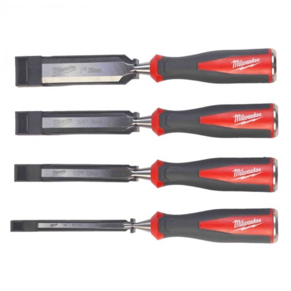 Milwaukee 4932479897 - 4 Piece Beveled Edge Chisel Set Chisels and Punches
