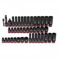 Milwaukee 49667009 - Shockwave 3/8" Drive 43pce SAE & Metric Deep 6 Point Impact Socket Set