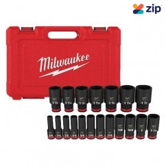 Milwaukee 49667012 - Shockwave 1/2" Drive 19pce SAE Deep 6 Point Impact Socket Set