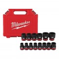 Milwaukee 49667013 - Shockwave 1/2" Drive 14pce Metric Standard 6 Point Impact Socket Set