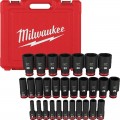 Milwaukee 49667015 - 1/2" Drive 29 Piece Metric Deep 6 Point Impact Socket Set