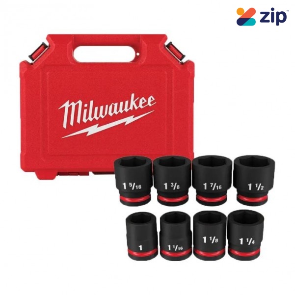 Milwaukee 49667017 - Shockwave 3/4" Drive 8pce SAE Standard 6 Point Impact Socket Set
