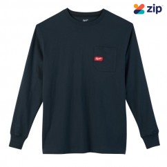 Milwaukee 602BL-M - Heavy Duty Pocket Tee Long Sleeve Blue - M