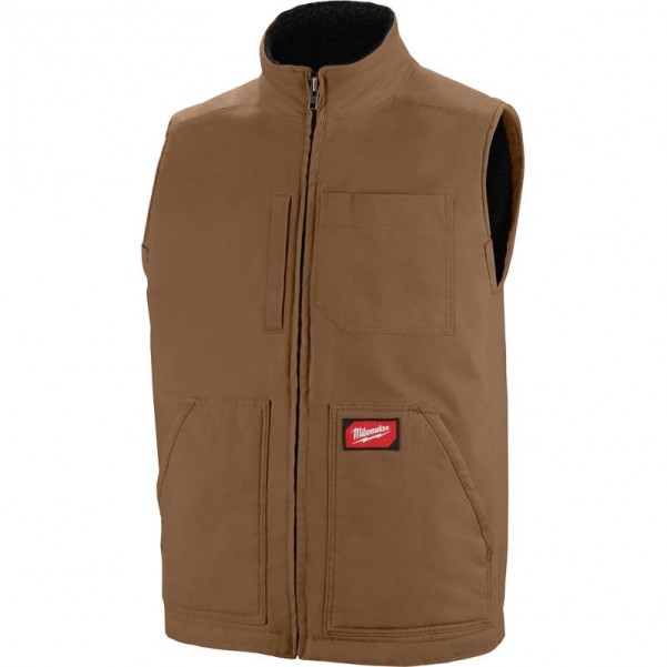 Milwaukee GRIDIRON (801BRL) - Brown Sherpa Lined Vest Size L Jackets
