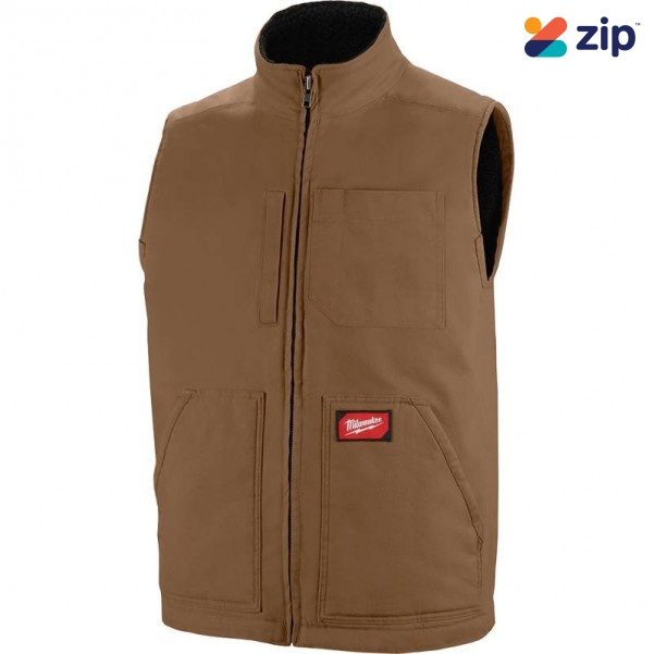 Milwaukee GRIDIRON (801BRM) - Brown Sherpa Lined Vest Size M Jackets