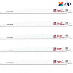 Milwaukee 48005094 - 5 Pack 300mm 8/12TPI General Purpose Thin Kerf SAWZALL Reciprocating Saw Blades