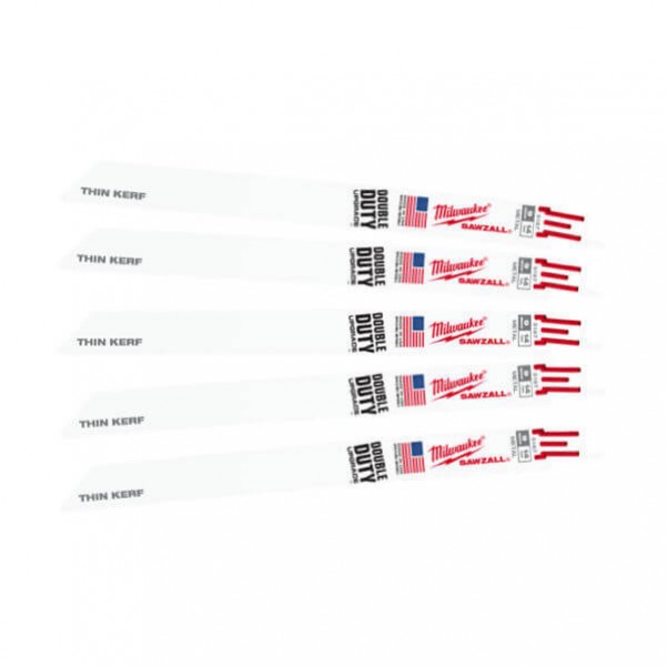 Milwaukee 48005187 - 5 Pack 230mm 14 TPI Thin Kerf Sawzall Blades Reciprocating Saws