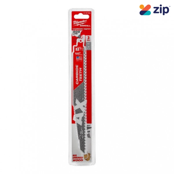 Milwaukee 48005326 - 230mm 5TPI 3 Piece AX Carbide Teeth SAWZALL Saw Blade Milwaukee Accessories