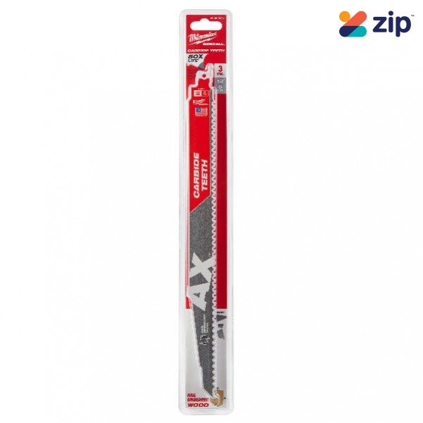 Milwaukee 48005327 - 300mm 5TPI 3 Piece AX Carbide Teeth SAWZALL Saw Blade Milwaukee Accessories