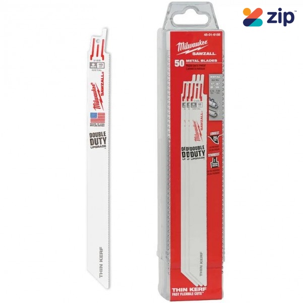 Milwaukee 48016188  -  50Pce 230mm 18TPI Thin Kerf Sawzall Blades Milwaukee Accessories
